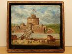 European school (XVIII) - Ansicht der Engelsburg in Rom - NO, Antiek en Kunst
