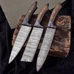 Keukenmes - Dollar hout en bruin micarta, handgemaakt