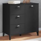 vidaXL Dressoir VIKEN 80x40x80 cm bewerkt hout zwart, Huis en Inrichting, Kasten | Dressoirs, Verzenden, Nieuw