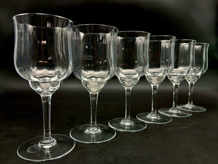 Baccarat - Drinkservies (6) - Capri (Optic) - Kristal - rode, Antiek en Kunst, Antiek | Meubels | Tafels