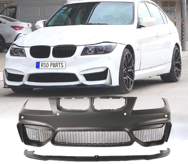 PARE CHOCS FRONTAL BMW E90 E91 05-08 LOOK M4 PDC + SPOILER L, Auto-onderdelen, Carrosserie, Verzenden
