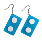 Fako Bijoux® - Oorbellen - Pillen in Drukstrip - Blauw/Wit, Handtassen en Accessoires, Oorbellen, Verzenden, Nieuw