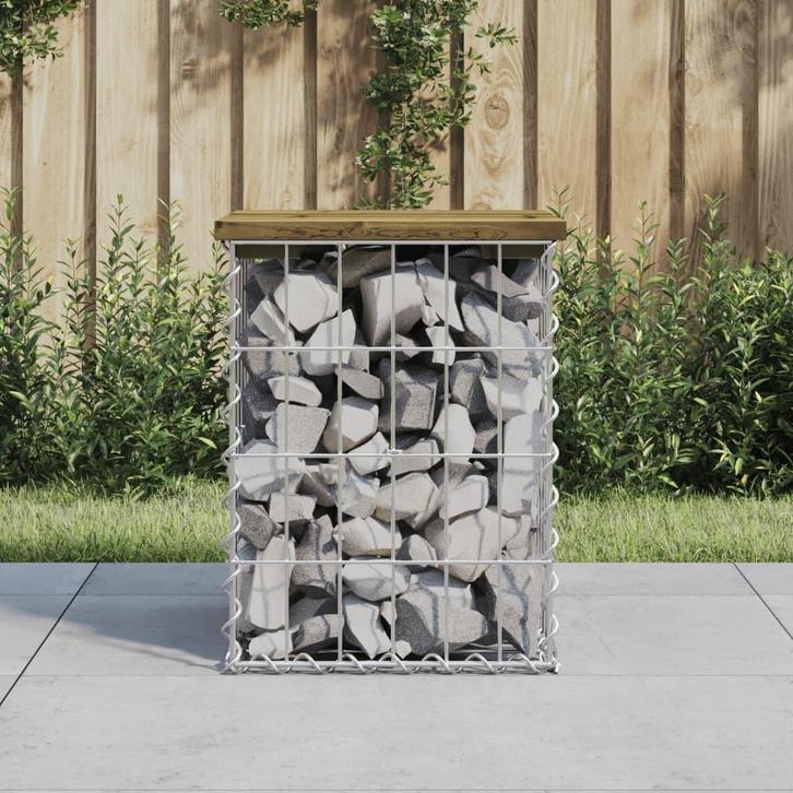 vidaXL Tuinbank schanskorfontwerp 33x31x42 cm geïmpregneerd, Tuin en Terras, Tuinsets en Loungesets, Nieuw, Verzenden