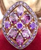 Zonder minimumprijs - Ring - 9 kt. Roségoud, Zilver Amethist, Nieuw