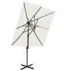 vidaXL Zweefparasol met dubbel dak 250x250 cm zandkleurig, Tuin en Terras, Verzenden, Nieuw