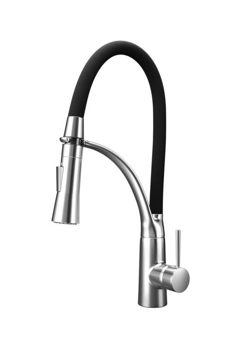Hoogwaardige Zwart-Chroom Keukenkraan met Draaibare Uitloop, Doe-het-zelf en Bouw, Sanitair, Nieuw, Ophalen of Verzenden