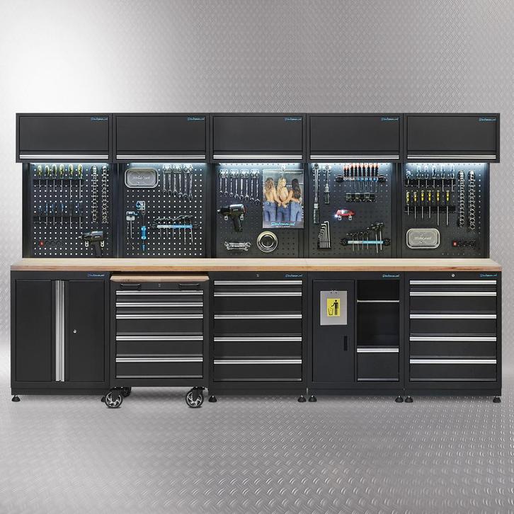 Datona Werkplaatsinrichting PREMIUM met eiken werkblad 340, Doe-het-zelf en Bouw, Werkbanken, Ophalen of Verzenden