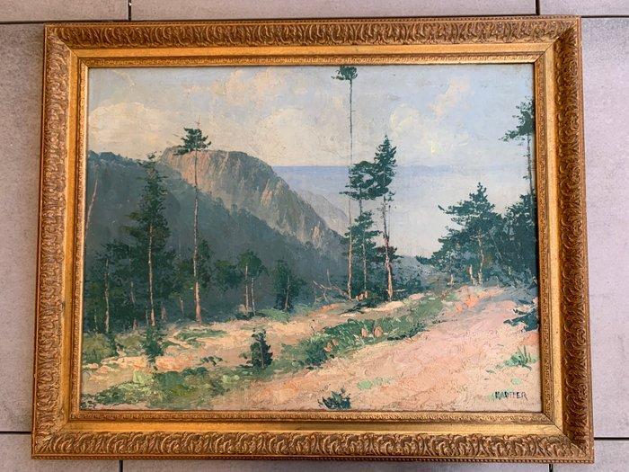 André Kauffer (1893-1977) - Paysage des Vosges, chemin du, Antiquités & Art, Art | Peinture | Classique