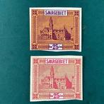 Sarre 1922 - 25 centimes Saint Johann : 2 épreuves non, Gestempeld