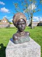 Beeld, African Lady Buste - 33 cm - Hars, Antiquités & Art