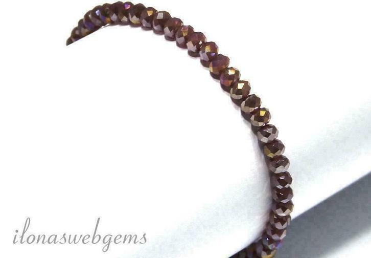 Swarovski style kristal kralen facet rondel ca. 4.2x3mm, Hobby en Vrije tijd, Kralen en Sieraden maken, Kraal, Nieuw, Verzenden