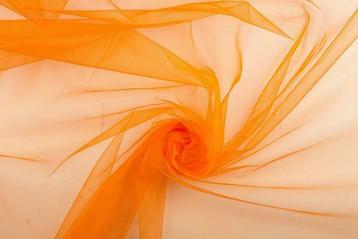 Organza stof oranje - Polyester stof 40m op rol, Verzenden