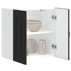 vidaXL Keukenbovenkast Kalmar bewerkt hout zwart, Huis en Inrichting, Kasten | Overige, Verzenden, Nieuw