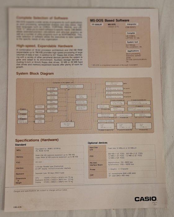 Casio Original 1980s Vintage Brochure: Casio FP-6000JR, Games en Spelcomputers, Spelcomputers | Overige Accessoires