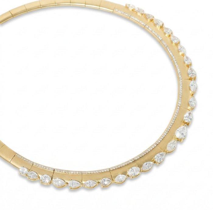 Collier - 14 carats Or jaune - 12.92ct. tw. Diamant, Bijoux, Sacs & Beauté, Colliers