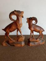 Osvaldo Moroder - Sculpture, Stambecchi - 42 cm - Bois