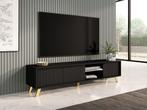 TV-Meubel zwart 175x40x42 goud met LED, Nieuw, 150 tot 200 cm, Overige materialen, 25 tot 50 cm
