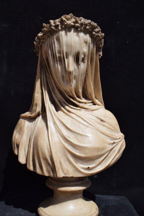 sculptuur, Vergine Velata - 6 kg - 37 cm - Herstel van, Antiek en Kunst, Antiek | Keramiek en Aardewerk