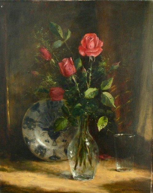 Fritz Möritz (1922-1994) - Roses, Antiquités & Art, Art | Peinture | Classique