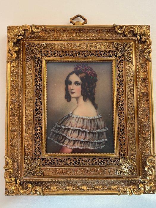 Italiaanse school (XIX) - Ritratto di dama, Antiek en Kunst, Kunst | Schilderijen | Klassiek