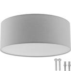 tectake Plafondlamp Circum, textielkap in linnenlook - grijs, Huis en Inrichting, Verzenden, Nieuw