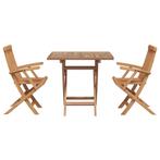 vidaXL Tuin Eettafel Set 3 pcs Bruin Massief Acacia Hout, Verzenden, Nieuw