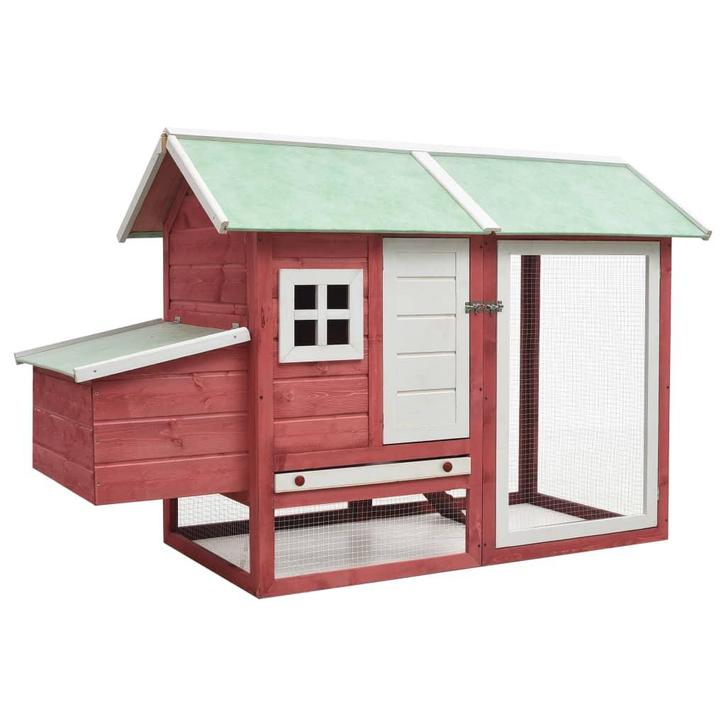 vidaXL Kippenhok 170x81x110 cm massief grenen- en vurenhout, Dieren en Toebehoren, Knaagdieren en Konijnen | Hokken en Kooien