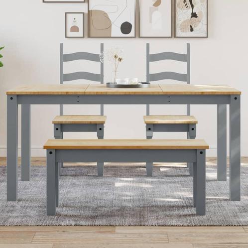 vidaXL Eettafel Panama 160x80x75 cm massief grenenhout grijs, Huis en Inrichting, Tafels | Eettafels, Nieuw, Verzenden