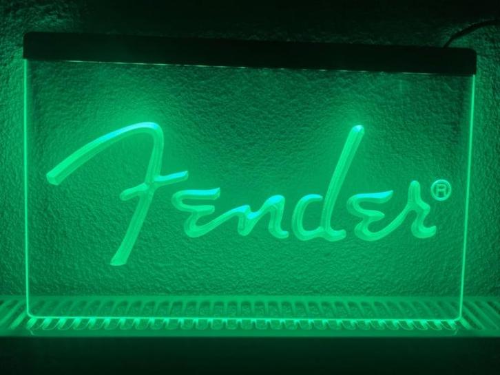Fender neon bord lamp LED  verlichting reclame lichtbak *GRO, Maison & Meubles, Lampes | Autre, Envoi