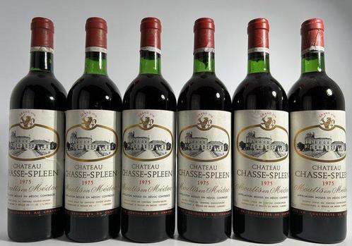 1975 Château Chasse-Spleen - Moulis-en-Médoc - 6 Flessen, Verzamelen, Wijnen