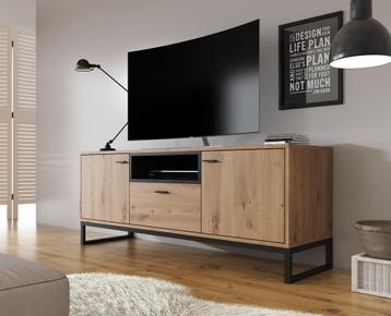 TV-Meubel - Zwart - Eiken - 135 cm - TVKast - industrieel