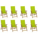 vidaXL Tuinstoelen 8 st inklapbaar met kussens massief, Verzenden, Nieuw