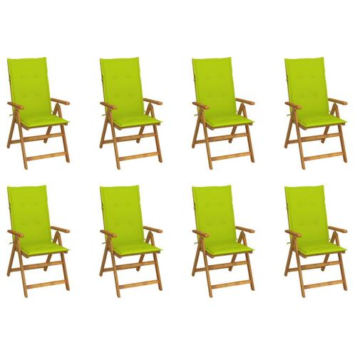 vidaXL Tuinstoelen 8 st inklapbaar met kussens massief, Tuin en Terras, Tuinstoelen, Nieuw, Verzenden