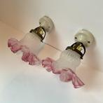 Lamp (3) - Art Nouveau hanglamp en 2 Art Nouveau wandlampen