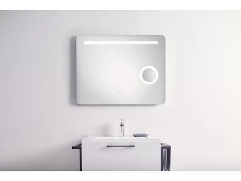 Veiling - Badkamerspiegel zilverkleurig inclusief LED 80x62, Huis en Inrichting, Woonaccessoires | Spiegels