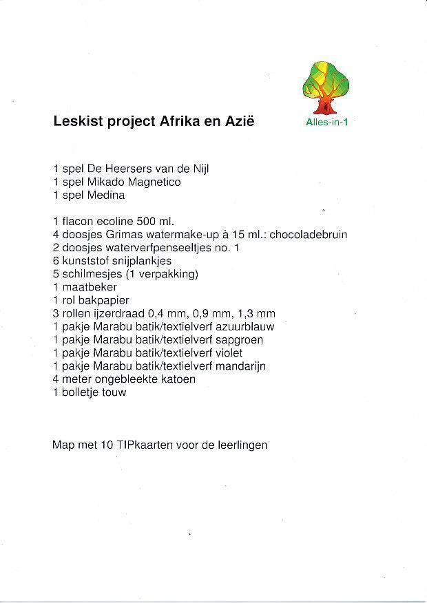 Alles-in-1 Leskist Project Afrika-Azië voor 60 leerlingen, Livres, Livres scolaires, Envoi