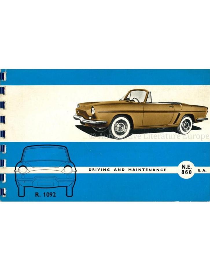 1960 RENAULT FLORIDE INSTRUCTIEBOEKJE ENGELS, Auto diversen, Handleidingen en Instructieboekjes