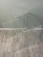 Set bijzettafels - plexiglas - Drie vintage gebogen