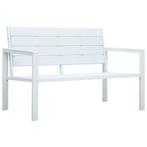 vidaXL Tuinbank hout-look 120 cm HDPE wit, Tuin en Terras, Verzenden, Nieuw