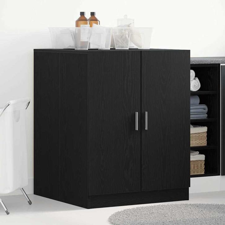 vidaXL Wasmachinekast met opslag Zwart eiken 70.5 x 71.5 x, Elektronische apparatuur, Wasmachines, Nieuw, Verzenden