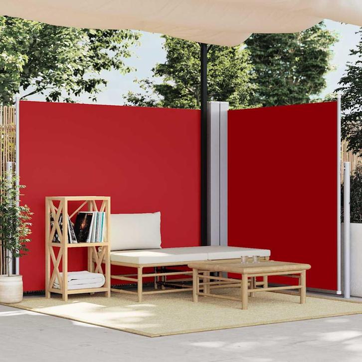 vidaXL Windscherm uittrekbaar 170x600 cm rood, Tuin en Terras, Parasols, Nieuw, Verzenden