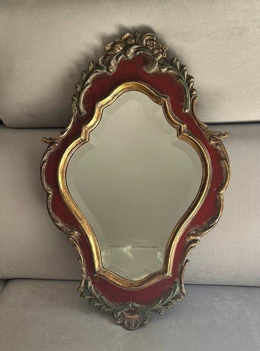 Spiegel- Houten beeldhouwwerk - muurspiegel (antieke stijl), Antiek en Kunst, Curiosa en Brocante