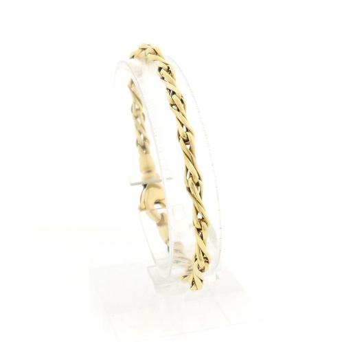 Gouden fantasie schakel armband | 19 cm (robuust, kegel), Handtassen en Accessoires, Armbanden, Overige kleuren, Gebruikt, Goud