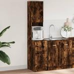 vidaXL Keukenkast 35x50x180 cm bewerkt hout gerookt, Huis en Inrichting, Verzenden, Nieuw