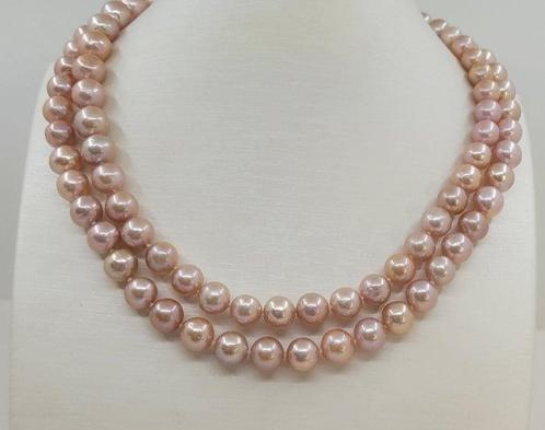 Zonder Minimumprijs - Halsketting 8x10mm roze Edison, Handtassen en Accessoires, Kettingen