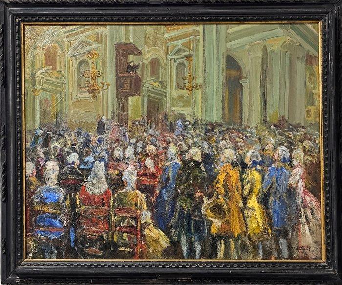 Vincenzo La Bella (1872-1954) - Santa messa, Antiquités & Art, Art | Peinture | Classique