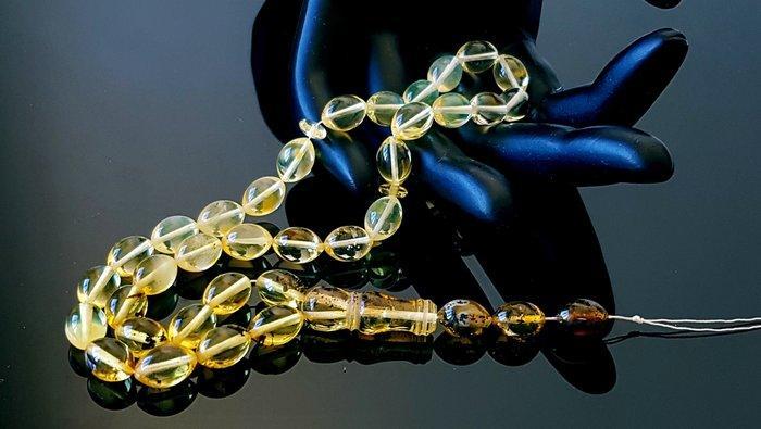 Amber Baltisch barnsteen gebedsnijring Rozenkrans Tesbih, Verzamelen, Mineralen en Fossielen