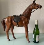 Vintage gezadeld paard - Leder, Papier-maché
