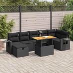 vidaXL Salon de jardin 5 pcs avec coussins noir rÃ©sine, Verzenden, Salons de jardin