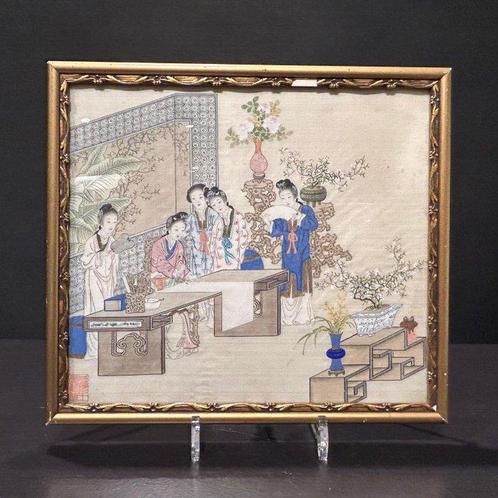 hofscene - Artiste inconnu - Chine - Dynastie Qing, Antiek en Kunst, Antiek | Overige Antiek